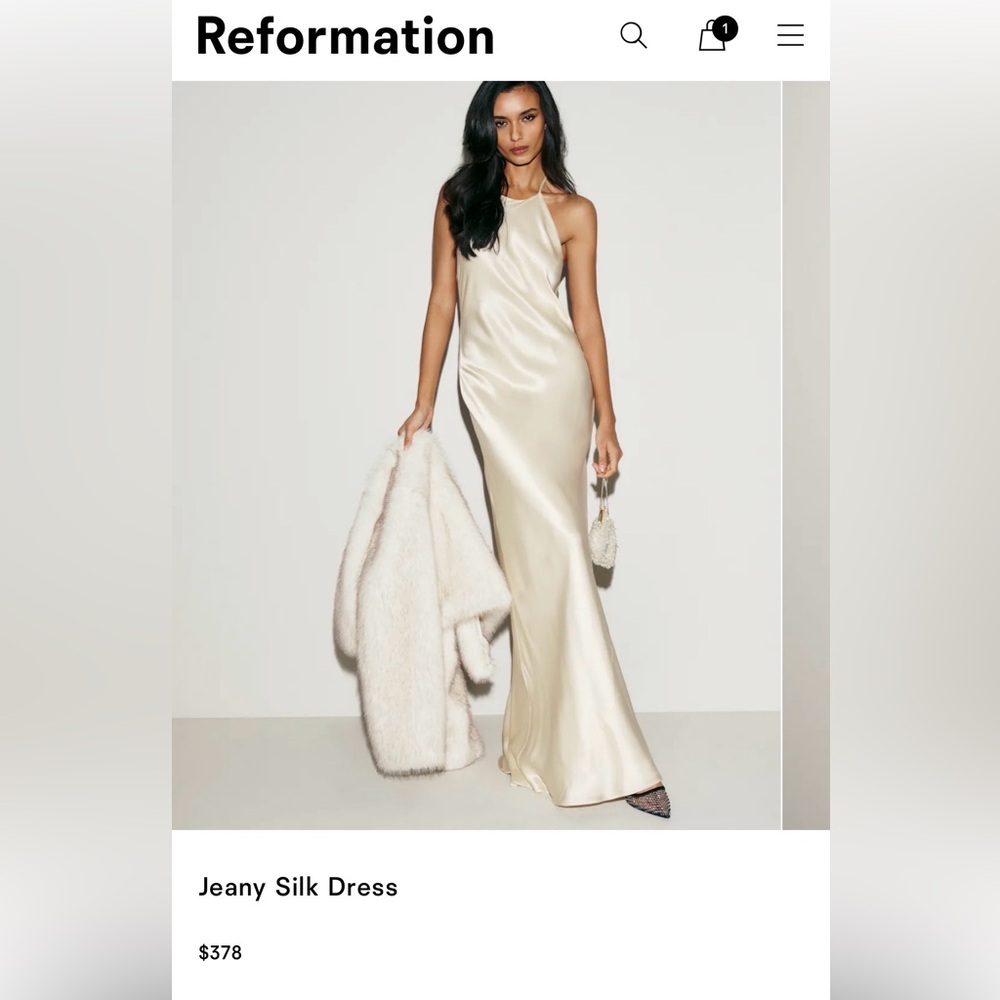 Reformation Satin Halter Dress